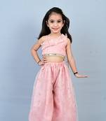 Aglare girls's  organza,chinnon,palazzo set sets for girls suite,girls suit salwar,palazzo set peach