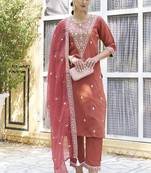  women kurta and pant sets silk blend fabric