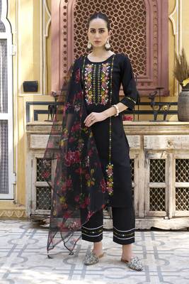  women kurta and pant sets viscose rayon fabric 1