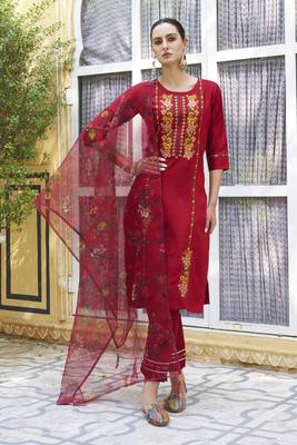  women kurta and pant sets viscose rayon fabric 1