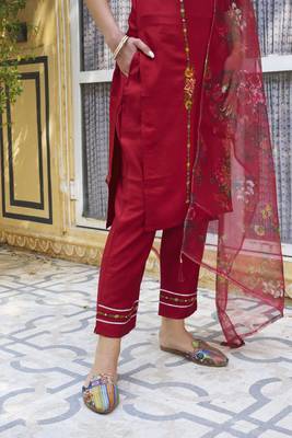  women kurta and pant sets viscose rayon fabric 4