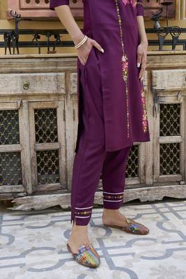  women kurta and pant sets viscose rayon fabric 4