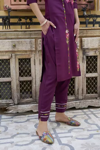  women kurta and pant sets viscose rayon fabric