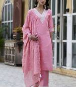  women kurta and pant sets silk blend fabric