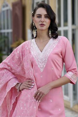  women kurta and pant sets silk blend fabric 3