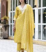  women kurta and pant sets silk blend fabric