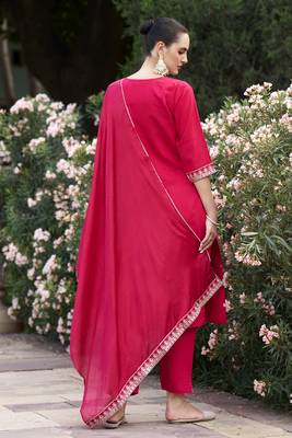  women kurta and pant sets silk blend fabric 2