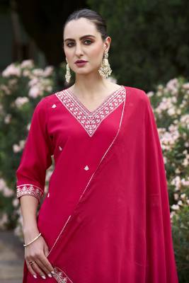  women kurta and pant sets silk blend fabric 3