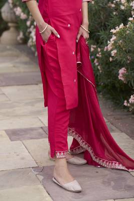  women kurta and pant sets silk blend fabric 4