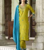 women kurta and pant sets silk blend fabric