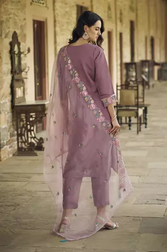  women kurta and pant sets viscos roman silk fabric