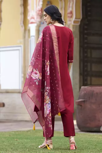  women kurta and pant sets  viscos roman silk fabric