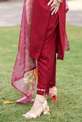  women kurta and pant sets  viscos roman silk fabric 4