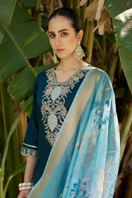  women kurta and pant viscose rayon fabric 3