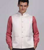 Aany's culture men's nehru jacket with digital print in cotton blend fabric