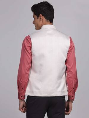Aany's culture men's nehru jacket with digital print in cotton blend fabric 2