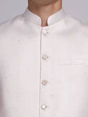 Aany's culture men's nehru jacket with digital print in cotton blend fabric 5