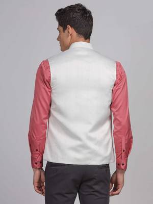Aany's culture men's nehru jacket with digital print in cotton blend fabric 2
