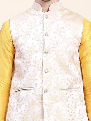 Aany's culture men's nehru jacket with digital print in cotton blend fabric 5