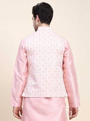 Aany's culture men's nehru jacket with digital print in cotton blend fabric 2
