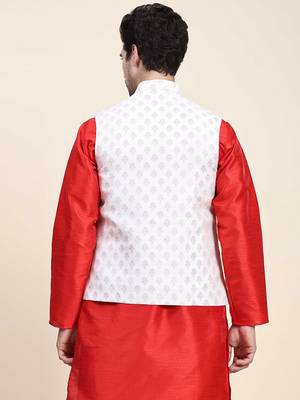 Aany's culture men's nehru jacket with digital print in cotton blend fabric 2