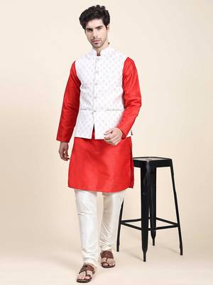 Aany's culture men's nehru jacket with digital print in cotton blend fabric 4