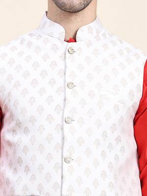 Aany's culture men's nehru jacket with digital print in cotton blend fabric 5