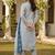 Ahika white printed polyester styles women's kurta trousers with dupatta
