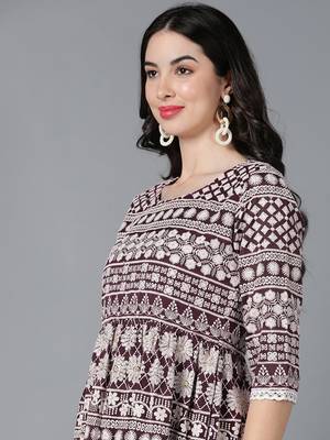 purple embroidered poly georgette styles women's kurta palazzos with dupatta 2