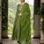 green embroidered poly silk kurta trousers with dupatta