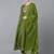 green embroidered poly silk kurta trousers with dupatta