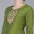 green embroidered poly silk kurta trousers with dupatta