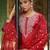 maroon embroidered poly silk styles women's kurta trousers with dupatta