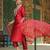 maroon embroidered poly silk styles women's kurta trousers with dupatta
