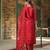 maroon embroidered poly silk styles women's kurta trousers with dupatta