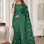 Green heavy resham coding embroidery work silk saree