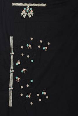 Black heavy resham stone embroidery work net saree 3