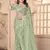 Pista green heavy resham stone embroidery work net saree