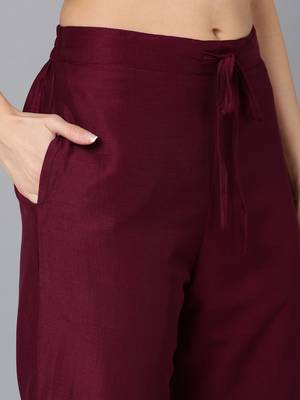Plum Polyester Sequin Work Salwar Kameez 5