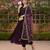 magenta embroidered silk blend styles women's kurta trousers with dupatta