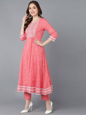 peach embroidered rayon blend styles women's kurta trousers with dupatta 3