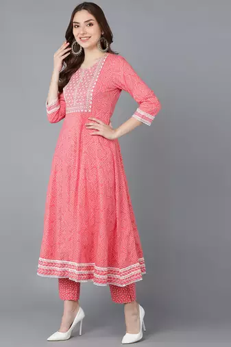 peach embroidered rayon blend styles women's kurta trousers with dupatta