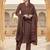 Brown Cotton Blended Stitched Women's Kurta Trousers with Dupatta
