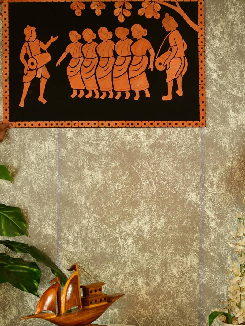  SOWPEACE Handcrafted Terracotta Tribal Wall Art - Elegant Home Decor Piece