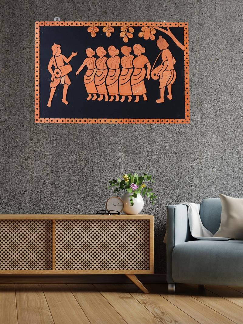  SOWPEACE Handcrafted Terracotta Tribal Wall Art - Elegant Home Decor Piece