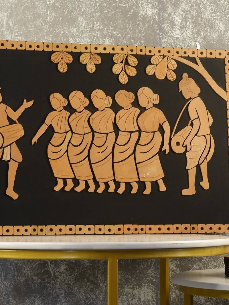  SOWPEACE Handcrafted Terracotta Tribal Wall Art - Elegant Home Decor Piece