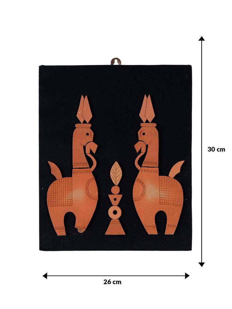  SOWPEACE Handcrafted Terracotta Horse Wall Art - Elegant Home Decor Piece