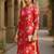 women pink cotton floral printed straight kurta