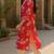 women pink cotton floral printed straight kurta