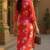 women pink cotton floral printed straight kurta